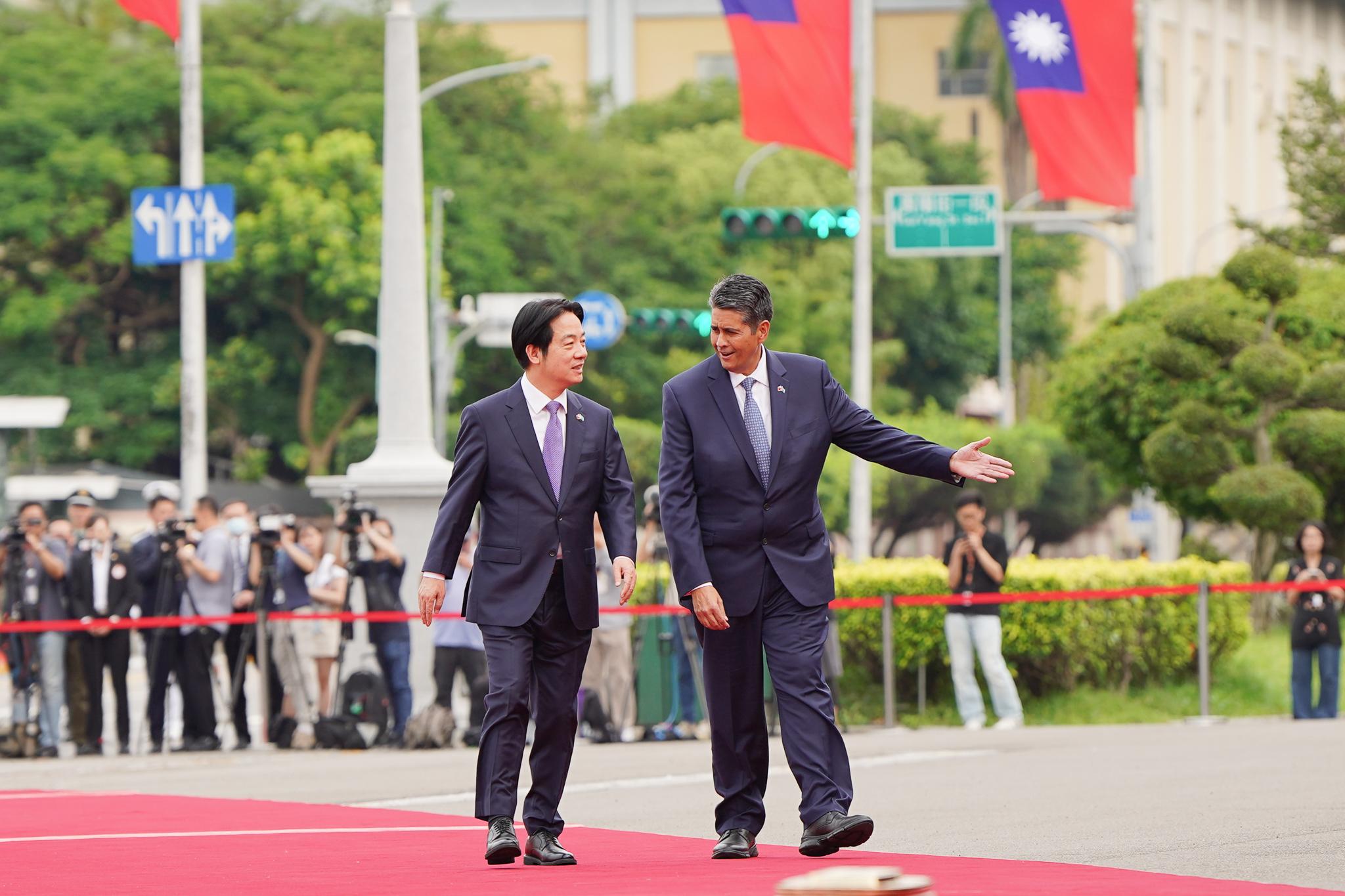 Taiwan President Lai Ching-te welcomed President Surangel S. Whipps Jr., First Lady Valerie Whipps, and a Palau delegation May 19-22. This is President Whipps&#039; first state visit following the inauguration of his second term, which took place in January. Whipps and his delegation were special guests at several ceremonies, including a military Honor Guard ceremony, a visit to the Presidential Palace and a state dinner. Photos courtesy Taiwan Government