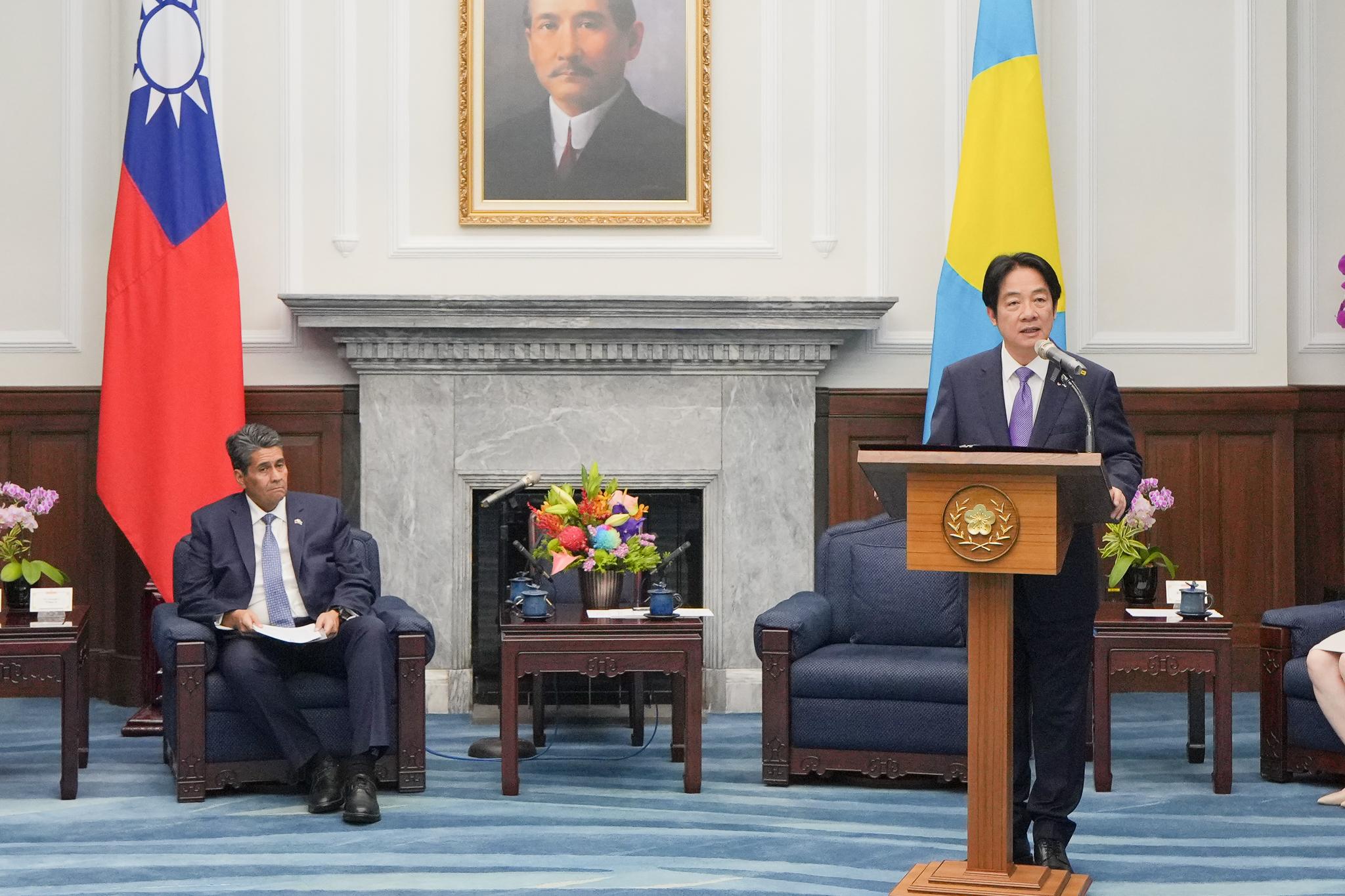 Taiwan President Lai Ching-te welcomed President Surangel S. Whipps Jr., First Lady Valerie Whipps, and a Palau delegation May 19-22. This is President Whipps&#039; first state visit following the inauguration of his second term, which took place in January. Whipps and his delegation were special guests at several ceremonies, including a military Honor Guard ceremony, a visit to the Presidential Palace and a state dinner. Photos courtesy Taiwan Government
