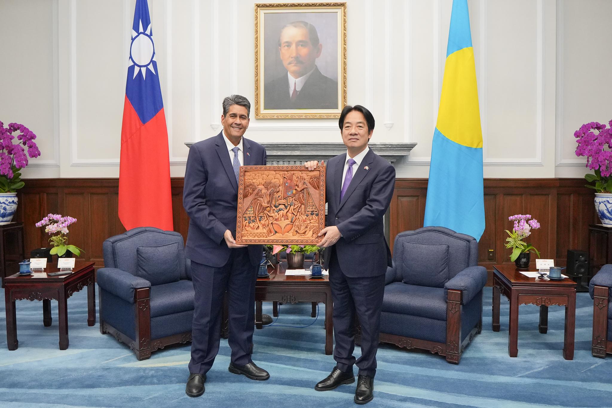 Taiwan President Lai Ching-te welcomed President Surangel S. Whipps Jr., First Lady Valerie Whipps, and a Palau delegation May 19-22. This is President Whipps&#039; first state visit following the inauguration of his second term, which took place in January. Whipps and his delegation were special guests at several ceremonies, including a military Honor Guard ceremony, a visit to the Presidential Palace and a state dinner. Photos courtesy Taiwan Government