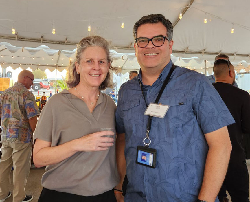 (From left) Teresa M. Watkins, chairwoman, Cabras Marine Corp. and Rory Respicio, general manager of the Port Authority of Guam.