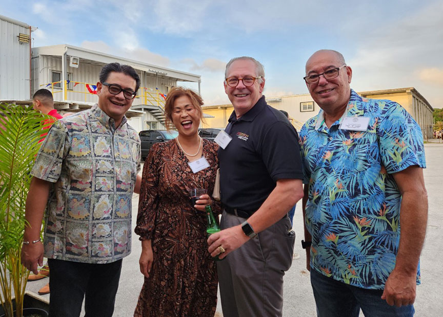 (From left) Edward G. Untalan executive vice president and Guam-CNMI region manager, First Hawaiian Bank; Chong Suk Hazzard, Charles B. Hazzard III, president, CEO and project director, DZSP 21 LLC, and husband of Chong Suk; and David Dell&#039;Isola, director of the Guam Department of Labor.