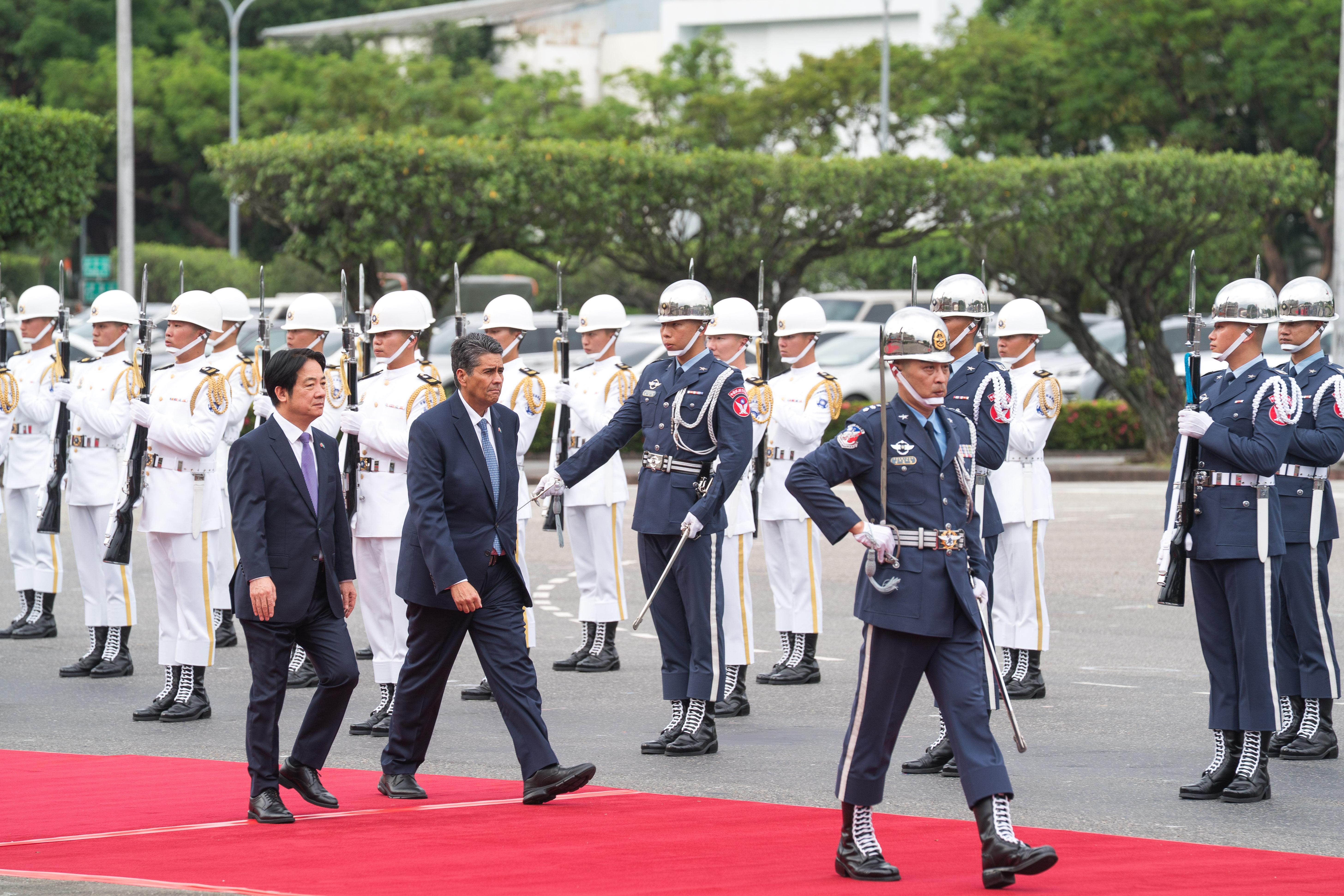 Taiwan President Lai Ching-te welcomed President Surangel S. Whipps Jr., First Lady Valerie Whipps, and a Palau delegation May 19-22. This is President Whipps&#039; first state visit following the inauguration of his second term, which took place in January. Whipps and his delegation were special guests at several ceremonies, including a military Honor Guard ceremony, a visit to the Presidential Palace and a state dinner. Photos courtesy Taiwan Government