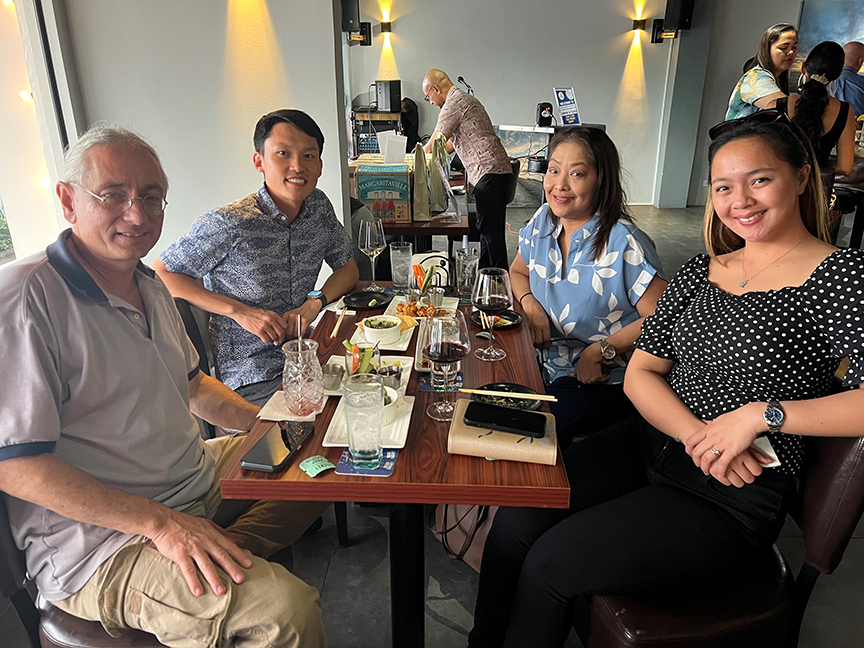 (From left) Ronald Smith, president of Angil Design LLC; Shigeki Paul Tenorio, operations manager and Gloria Jayne Madarang, accounting manager, both with Pacifica Insurance Underwriters Inc.; and Angelika Orlina, accountant with Pacific Subsea Inc.